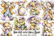 Whimsical Easter Bunny Clipart, an Illustration by OK Design (Thumbnail 1 of 6)