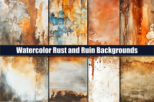 Watercolor Rust and Ruin Backgrounds, a Background Graphic by protabsorkar11