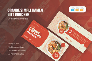 Orange Simple Ramen - Gift Voucher, a Print Template by AQR Studio