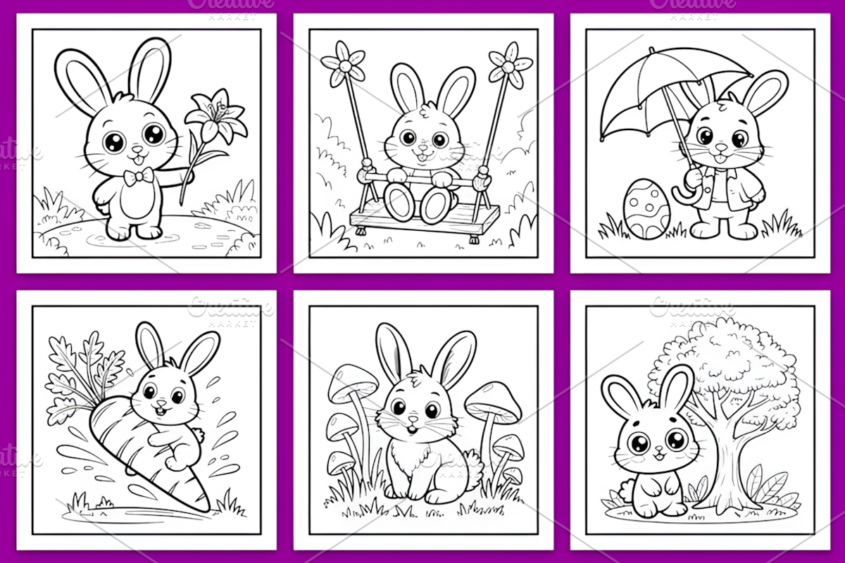 BUNNY EASTER COLORING BOOK, a Seasonal Illustration by Ink Gallery (Photo 2 of 4)