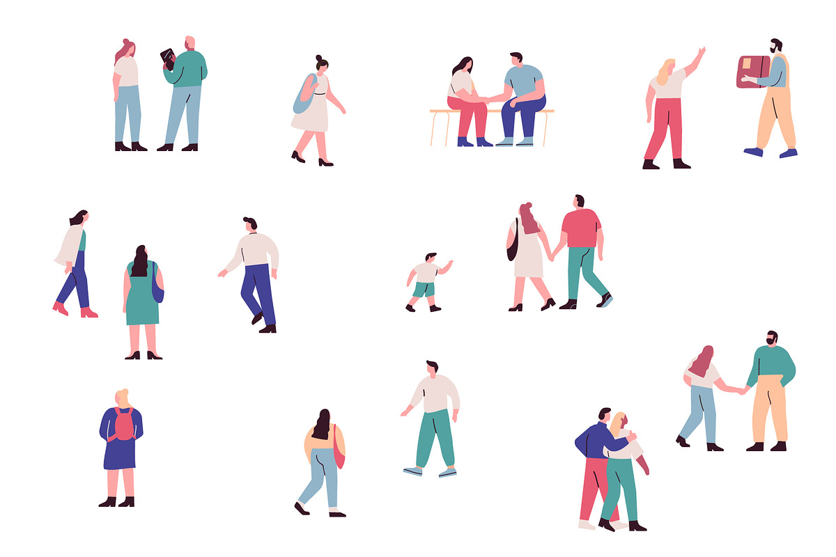 Vector Crowd People bundle, a Person Illustration by Vector_Art