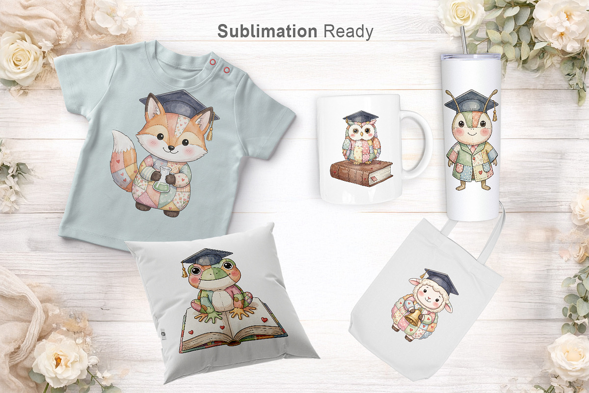 Graduation Patchwork Animals, an Illustration by Artnoy (Photo 6 of 8)