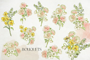 Neutral Pastel Background Flowers