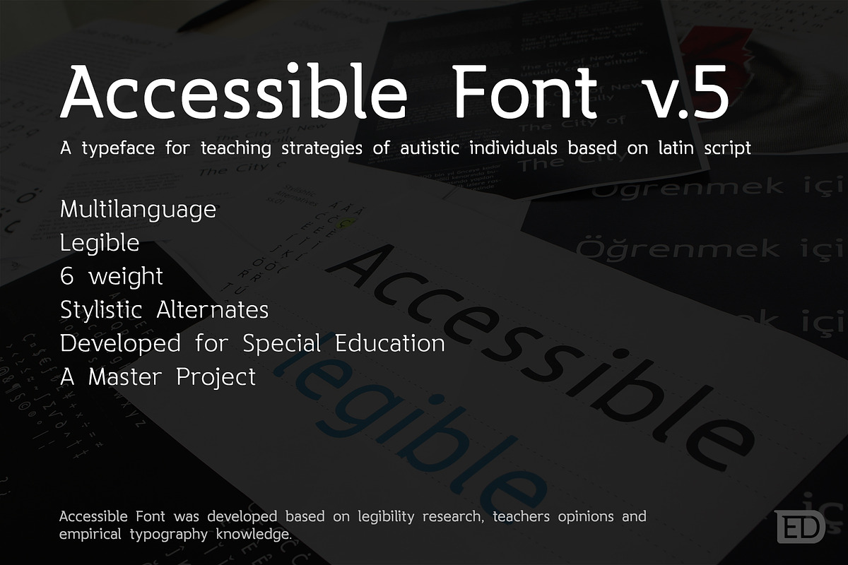 Accessible Font Version 5, a Serif Font by Educational Design