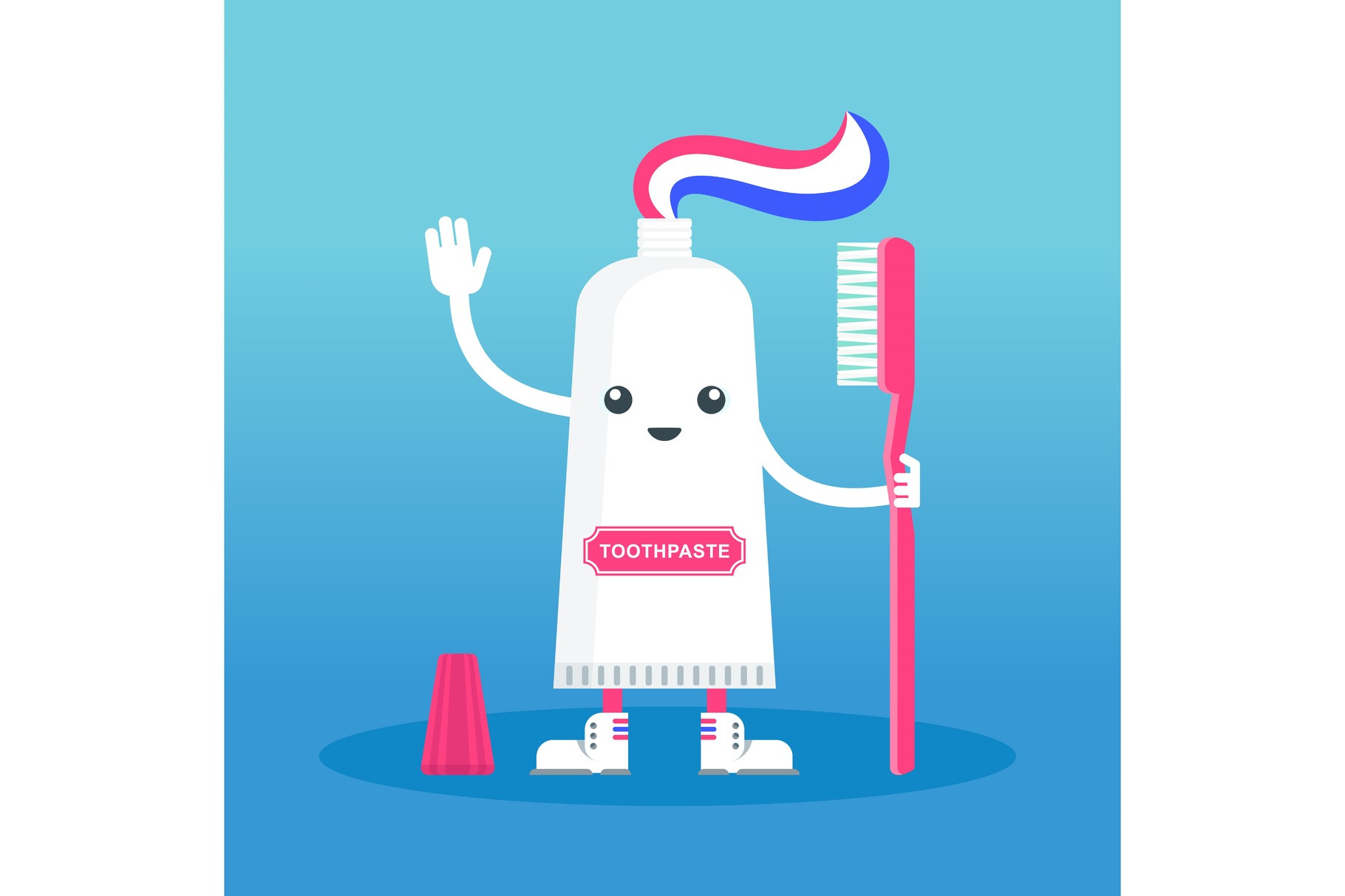 cute happy smiling toothpaste, an Object Graphic by Quarta