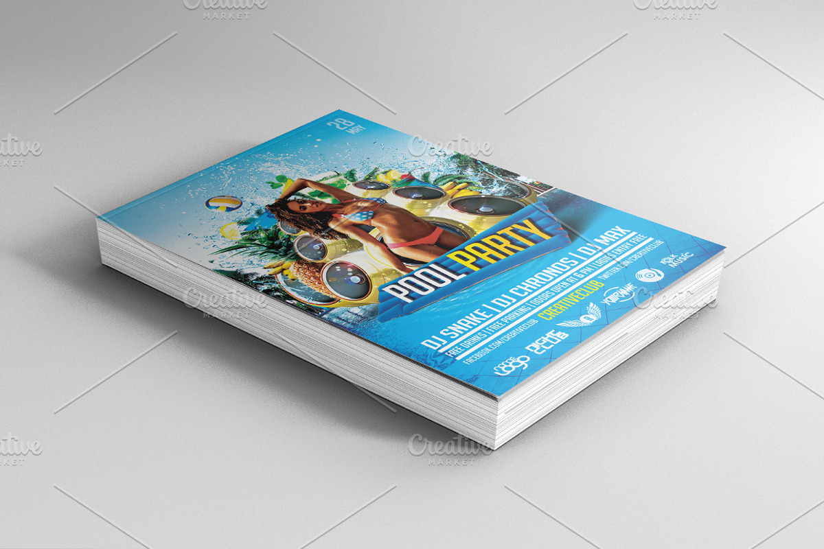 Pool Party, a Flyer Template by CREATIVE DUDE (Photo 2 of 3)