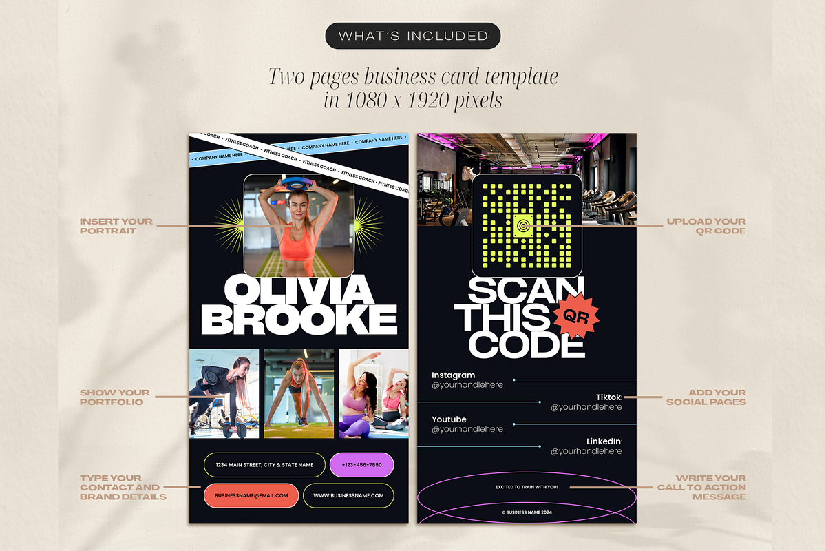 Fitness Digital Business Card, a Marketing Template by Creatif Foundry (Photo 3 of 6)