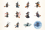 Flying Witch Clipart, an Illustration by CrexoraLab (Thumbnail 2 of 5)