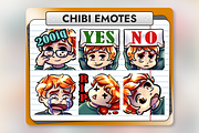 12 Red Hair Chibi Boy Twitch Emotes, an Illustration by Custom Fonts & Patterns (Thumbnail 2 of 12)