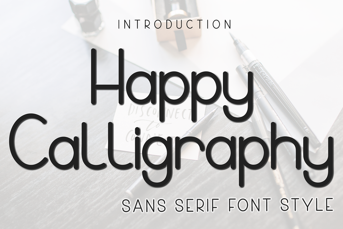 Happy Calligraphy, a Sans Serif Font by FreshTypeINK (Photo 1 of 8)