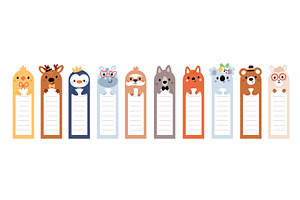 Animal bookmarks templates. Cute, an Animal Illustration by YummyBuum