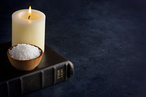 Salt and Light on a Dark Moody Background