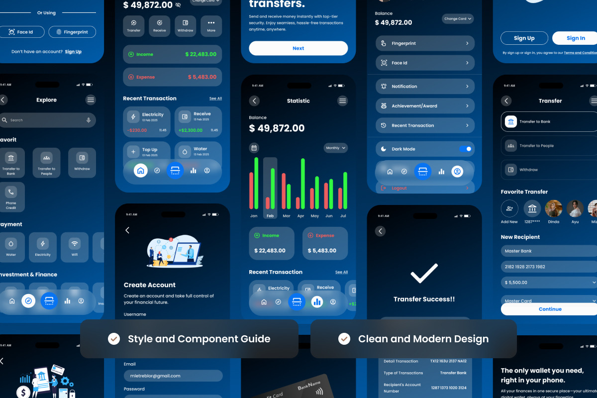 Adave - Fintech & Banking App UI Kit, an App Template by twinstd (Photo 3 of 5)