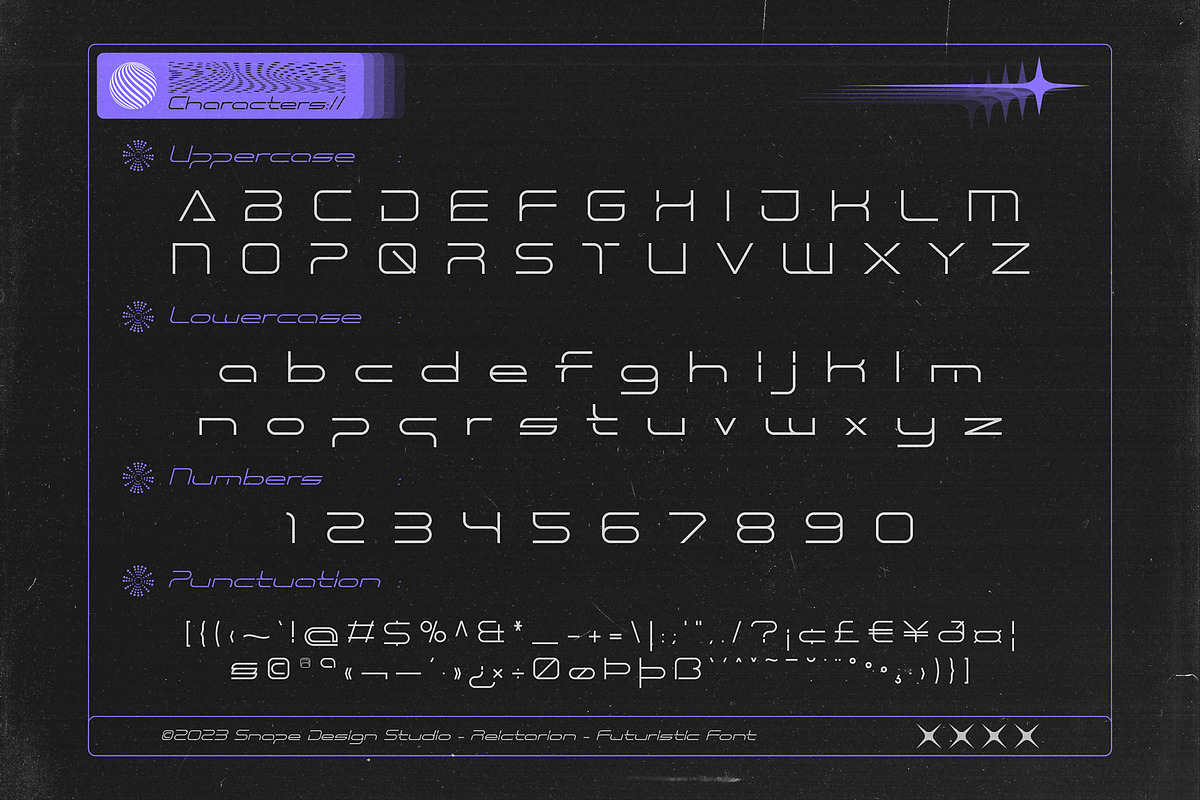 Reictarion - Futuristic Font, a Sans Serif Font by Snape Design Studio (Photo 2 of 5)