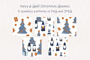 Navy & Gold Hygge Christmas Gnomes, an Illustration by Catch the Dream Art (Thumbnail 6 of 8)