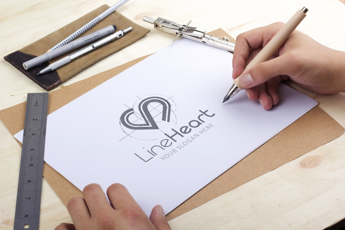 Line Heart Logo Template, a Branding & Logo Template by Kreative Graphics Shop (Photo 9 of 9)