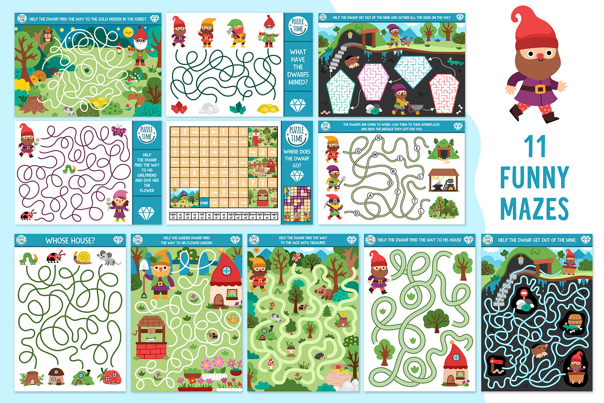 Dwarf games and activities for kids, an Education Illustration by Lexi Claus (Photo 3 of 14)