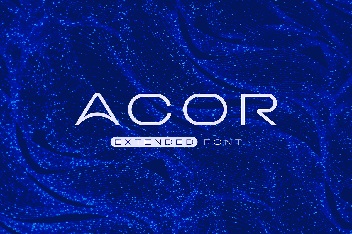 Acor Futuristic Clean Extended Font, a Sans Serif Font by Ebad Designs (Photo 1 of 8)