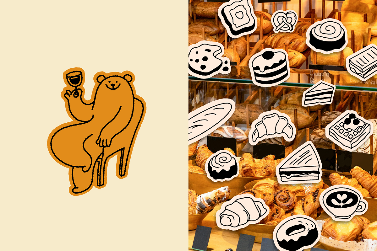 Animal Cafe. Mascots & Food Doodles, a Food Illustration by venimo (Photo 10 of 12)