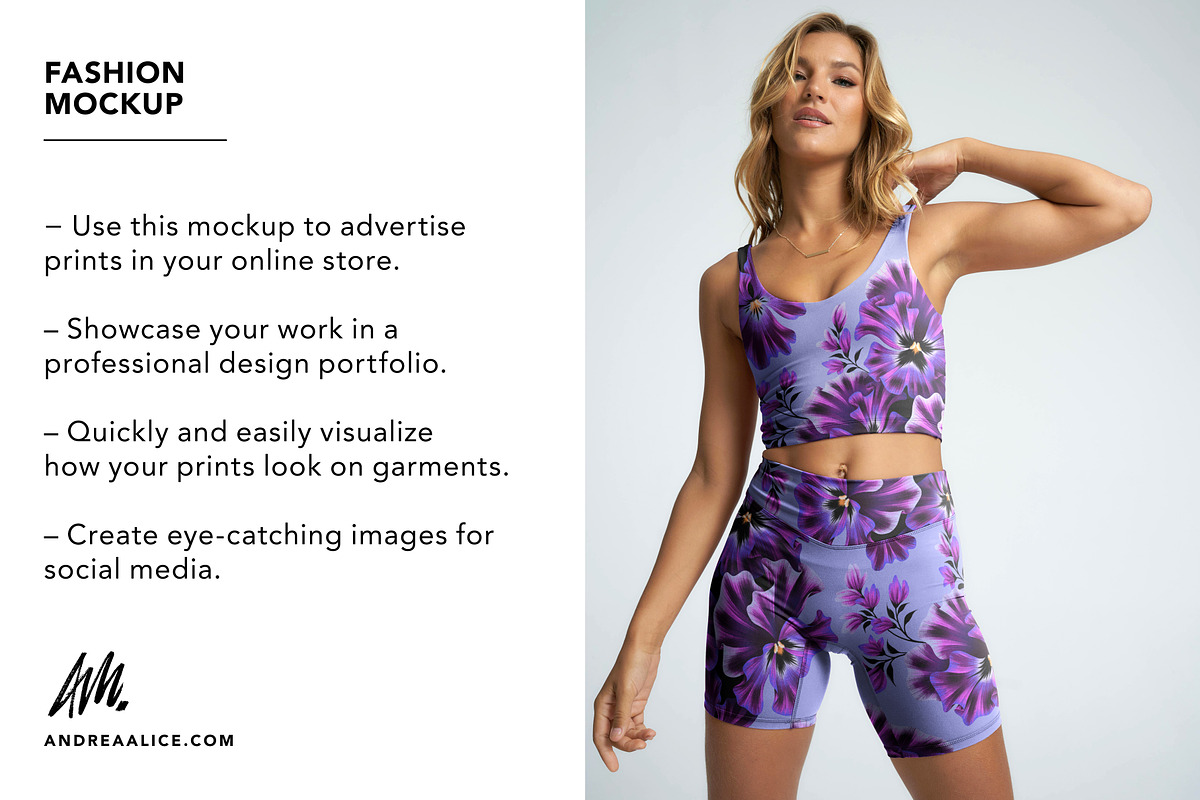 Fashion Mockup Women's Activewear 01, an Apparel Mockup by Andrea Muller (Photo 3 of 7)