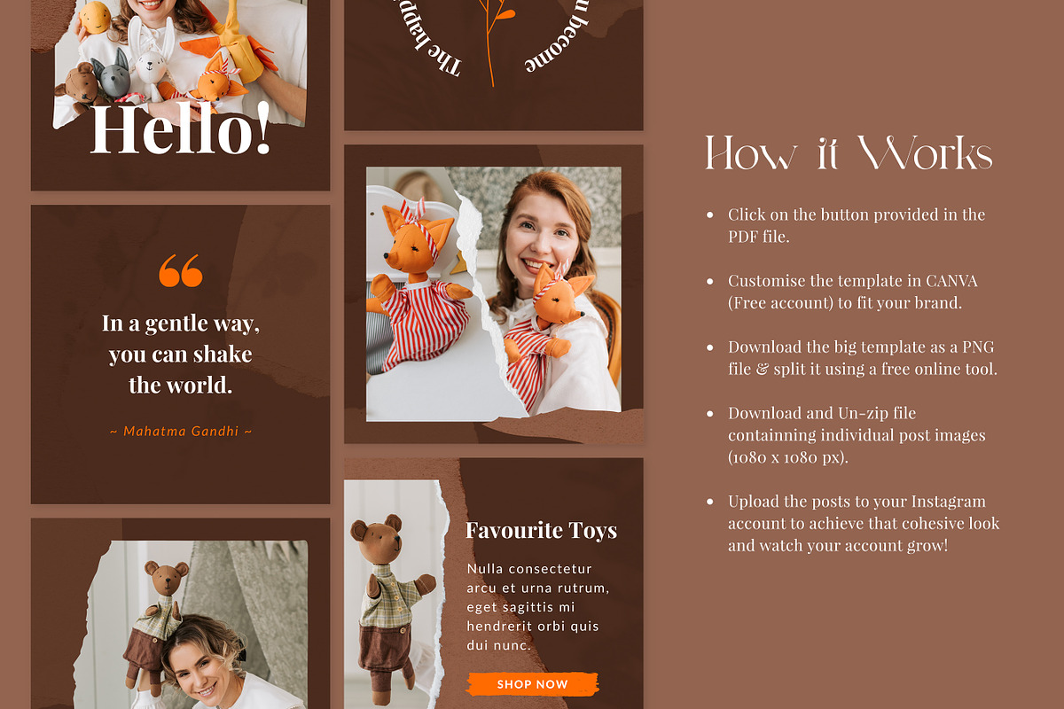 Instagram Puzzle Template in CANVA, a Social Media Template by RWstudio (Photo 4 of 8)