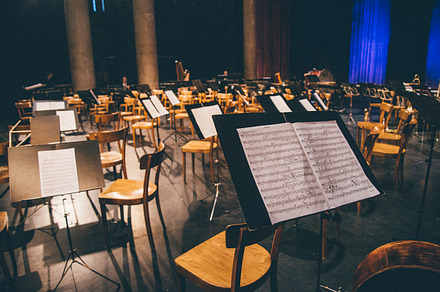 Empty stage classical music concert