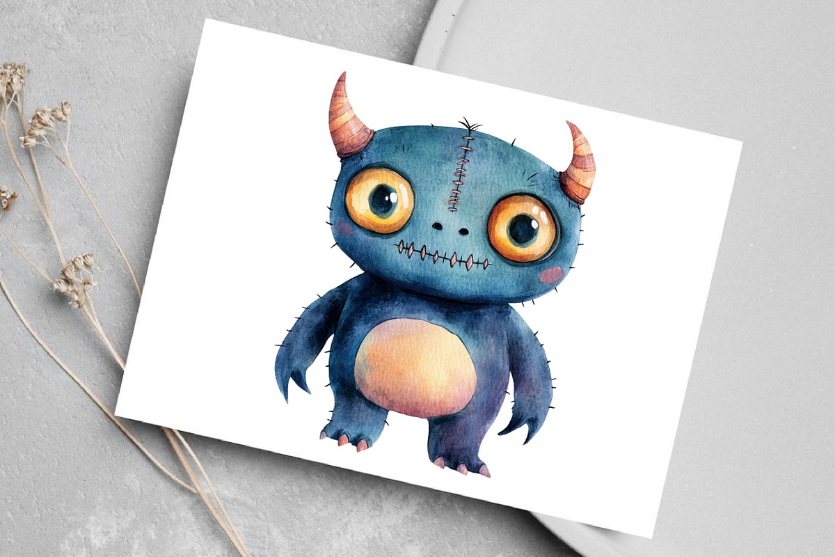 Watercolor Halloween Doll Clipart, an Illustration by Canvas Craft (Photo 5 of 8)