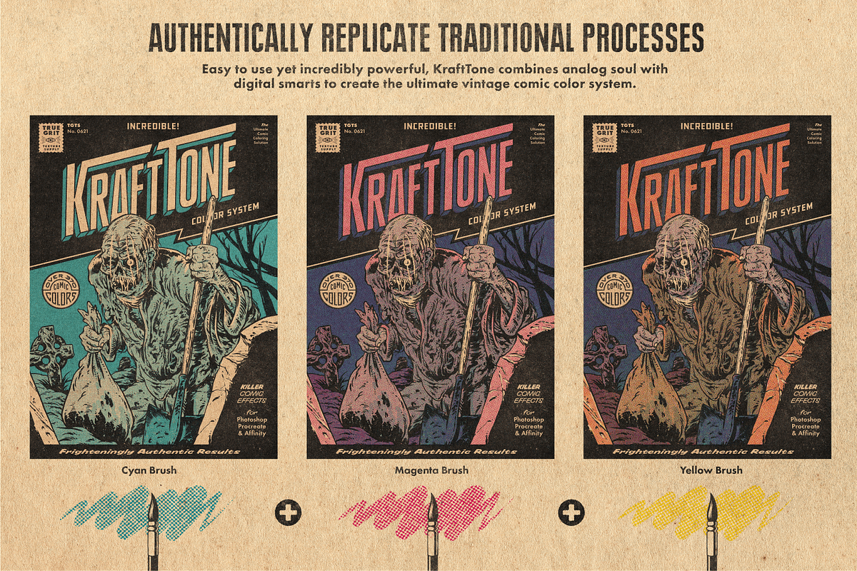 KraftTone Comic Brushes - Photoshop, a Brush Add-On by True Grit Texture Supply (Photo 7 of 15)