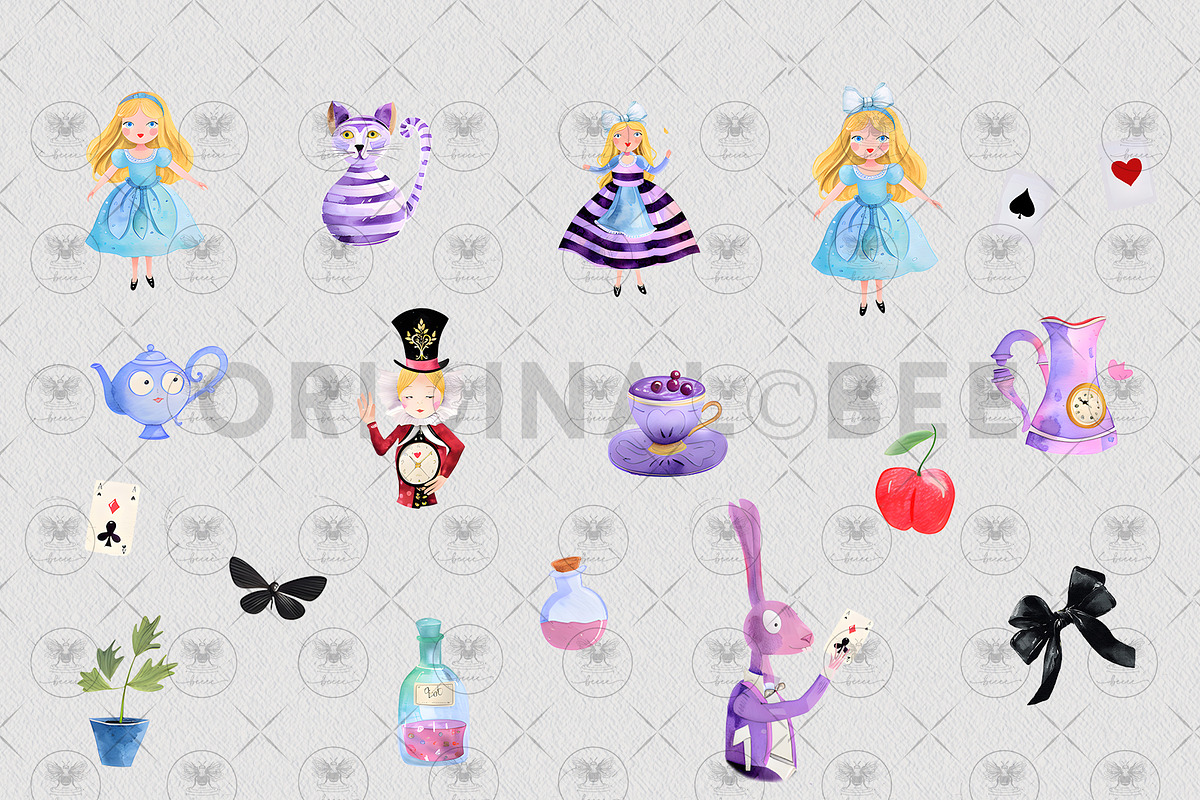 Alice in Wonderland Clipart, an Illustration by BigCakeBee (Photo 3 of 4)
