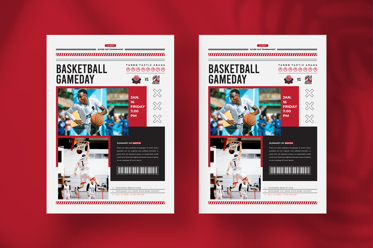 Basketball Matchday Flyer Template, a Flyer Template by Tanmoy Topu (Photo 6 of 6)