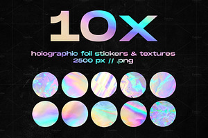 10 Holographic Metallic Foil Sticker