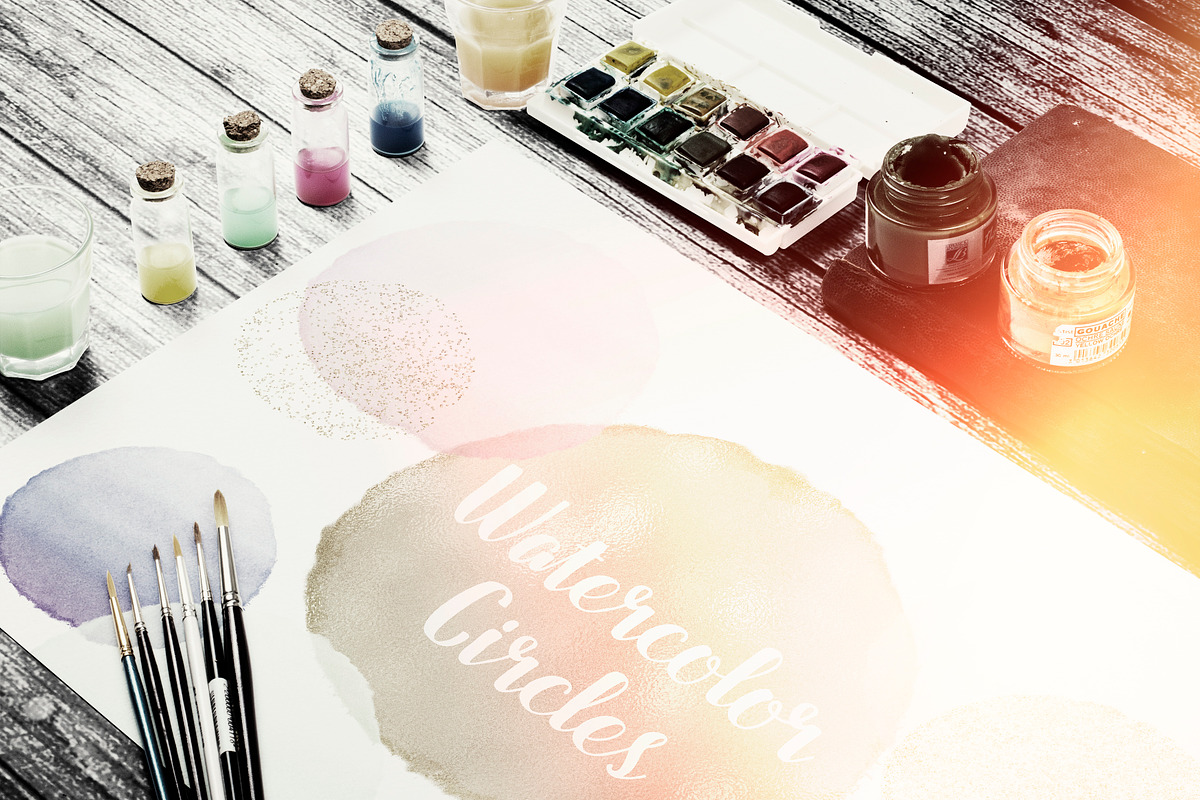 Watercolor Circles Paint Strokes, an Object Illustration by ClipartBrat Graphics (Photo 5 of 5)