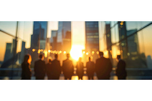 Silhouetted businesspeople in front, a Business Photo by Igor Tichonow