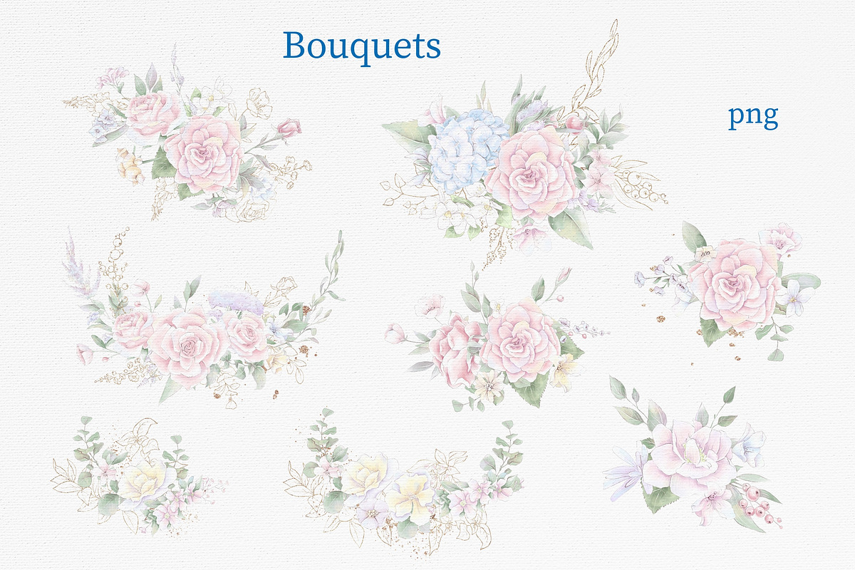 Watercolor flowers Roses clipart, an Illustration by Yuliya Art (Photo 7 of 19)