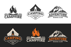 Camping, adventure, outdoor logo