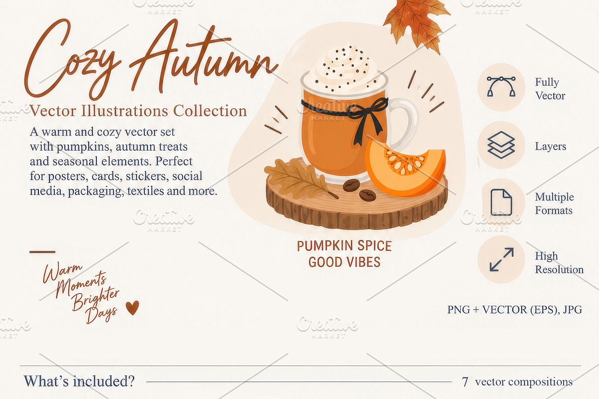 Cozy autumn vector set, a Seasonal Illustration by Universe Mary (Photo 2 of 6)
