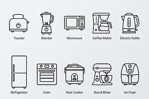 Bundles Minimal Kitchen Icons, an Outline Icon by adenpinkstore