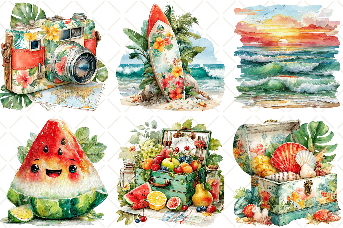 Cosy Summer Clipart Bundle, an Illustration by Black Bird Studio (Photo 5 of 5)