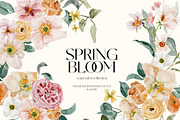 Spring summer flowers watercolor set, an Illustration by Grace Noboa Illustrations (Thumbnail 1 of 15)