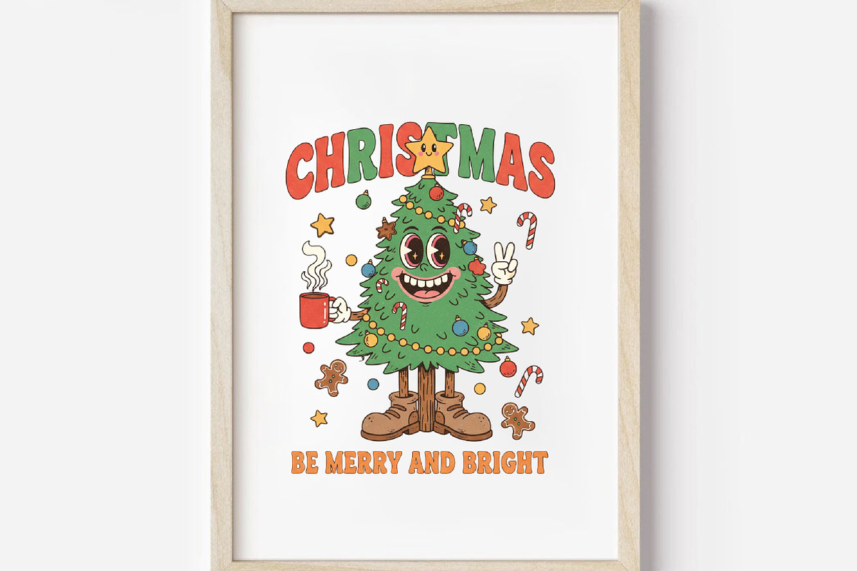 Be Merry and Bright Christmas, Santa, an Illustration by DreamArtGraphic (Photo 2 of 5)