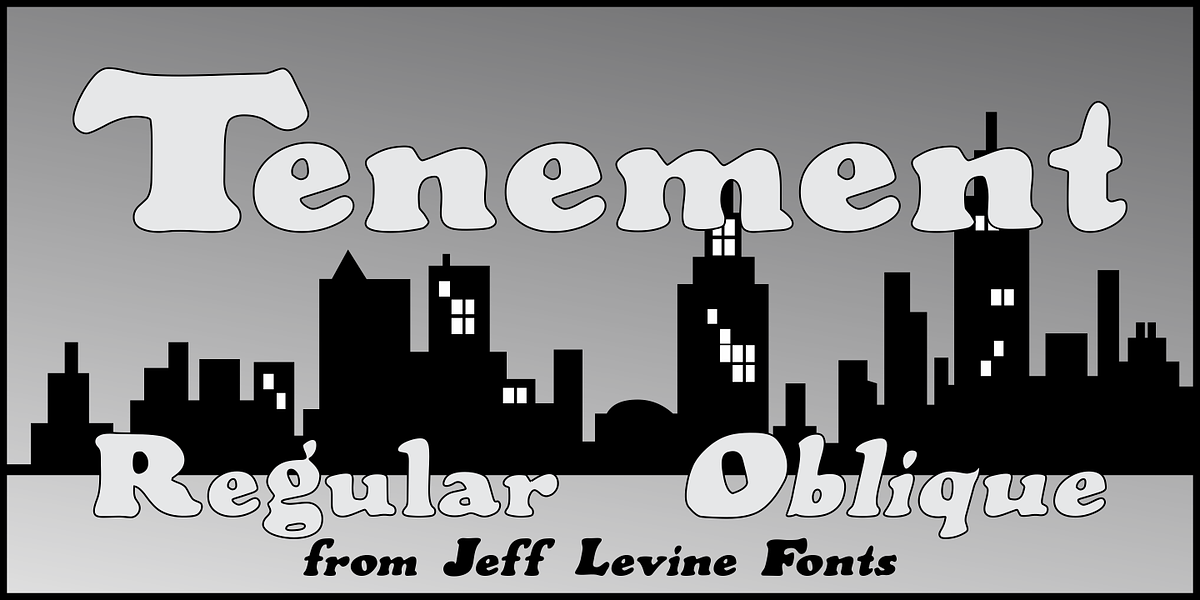 Tenement JNL, a Serif Font by Jeff Levine Fonts (Photo 1 of 5)
