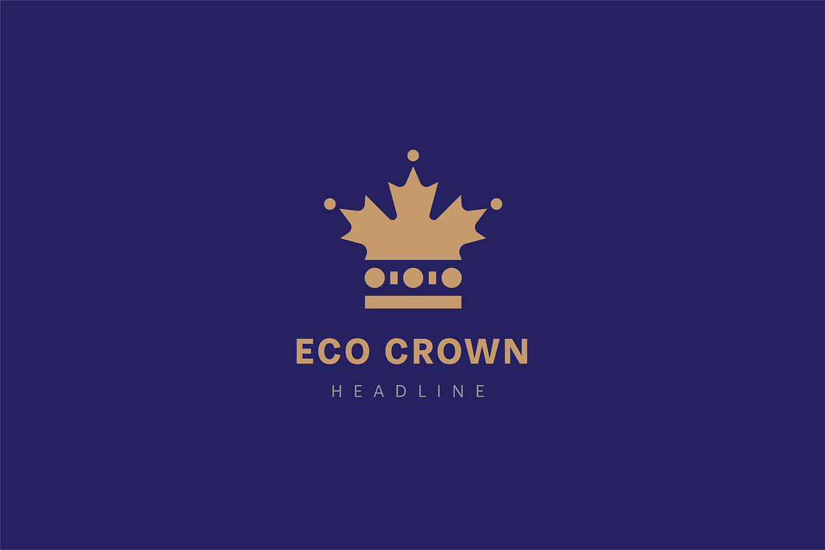 Eco crown logo template., a Branding & Logo Template by Anton Akhmatov