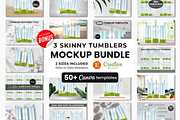 3 Skinny Tumblers Mockup Templates, a Cups & Container Mockup by DigiPax (Thumbnail 1 of 10)