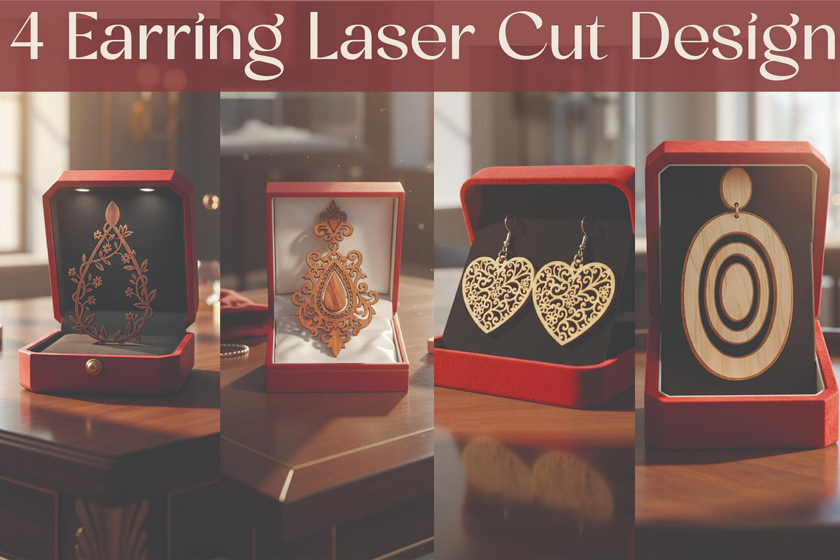 Elegant Laser Cut Earrings, an Object Graphic by Creativeshirt (Photo 1 of 5)