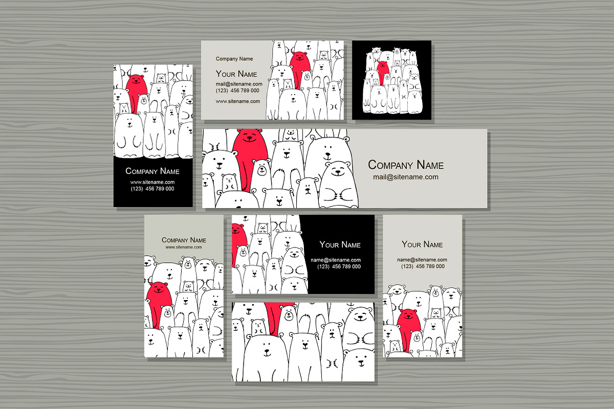 Card templates with white bears, a Card Template by Kudryashka (Photo 5 of 14)