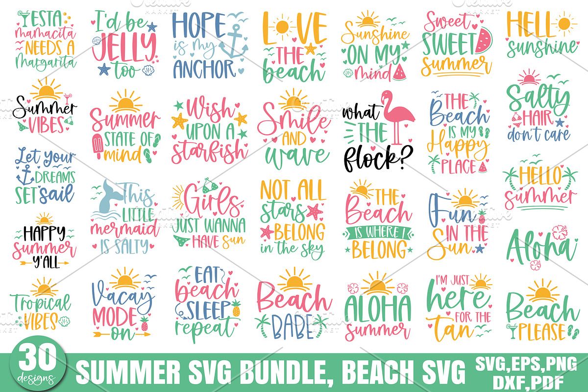 Summer SVG Bundle, Beach SVG, a Graphic by Designer302 (Photo 1 of 31)