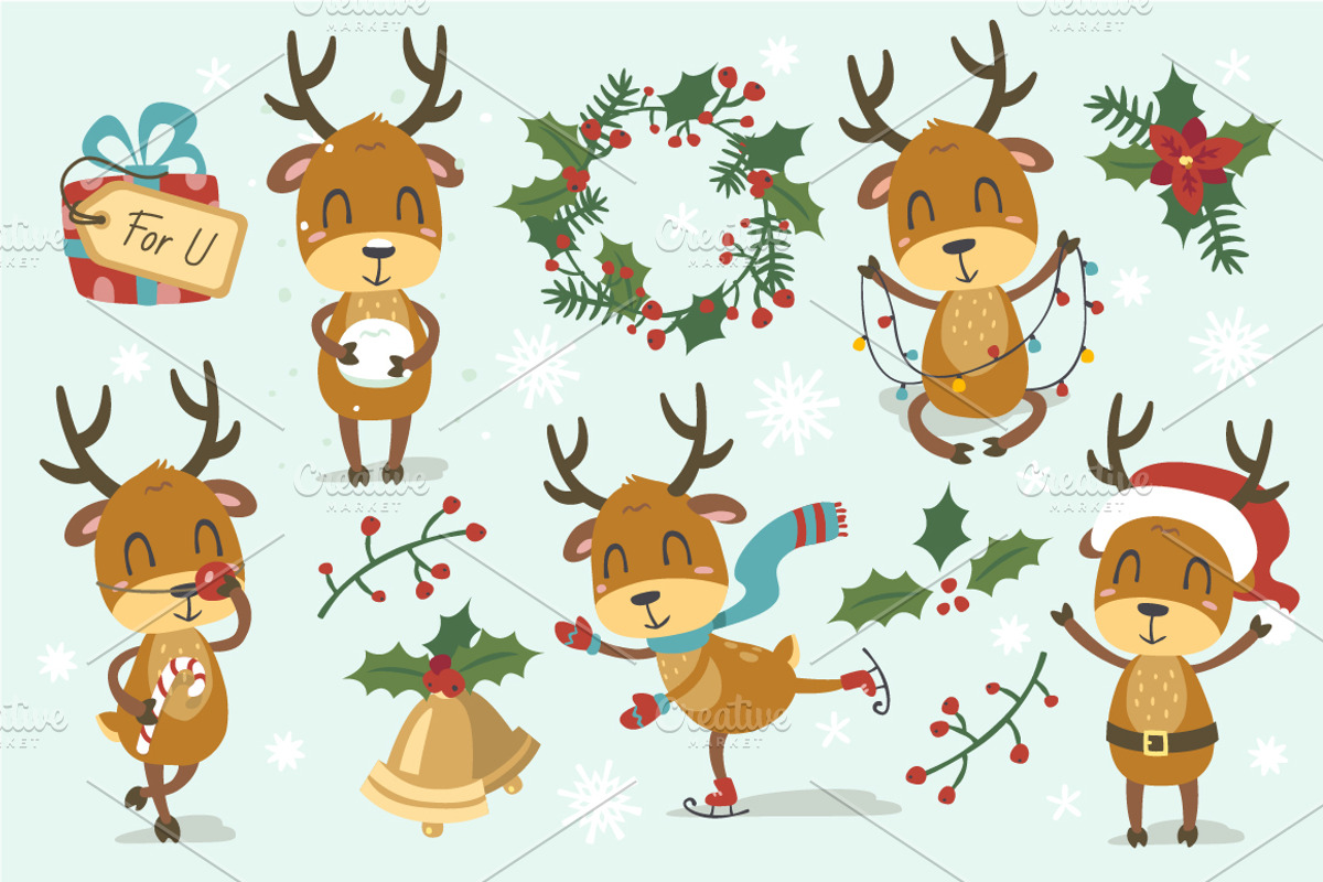 Christmas deers set, an Object Graphic by SunnyWS (Photo 4 of 8)