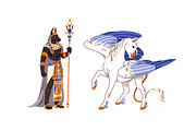 Mythical, fantastic creatures set, an Animal Illustration by PaperTrident (Thumbnail 4 of 7)