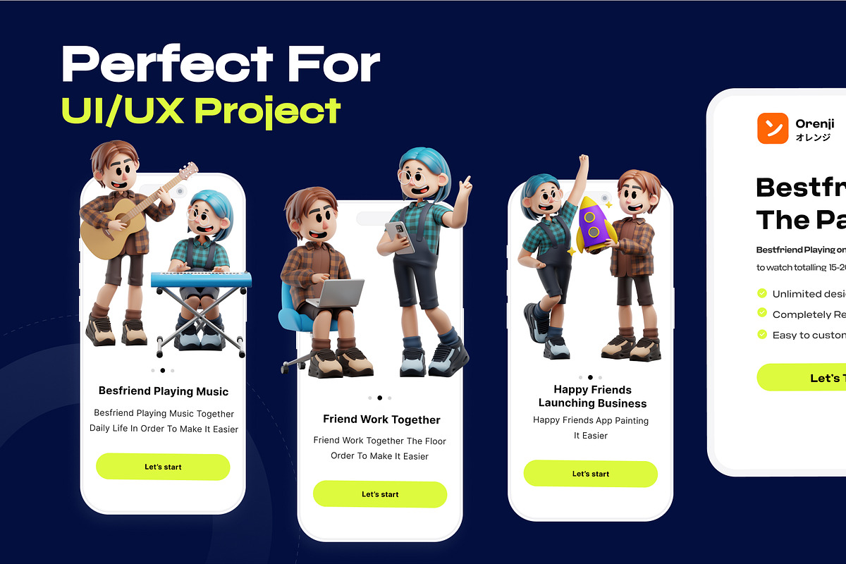 Friendship 3D Character, a Characters & Person 3D Model by orenjidesign (Photo 5 of 8)