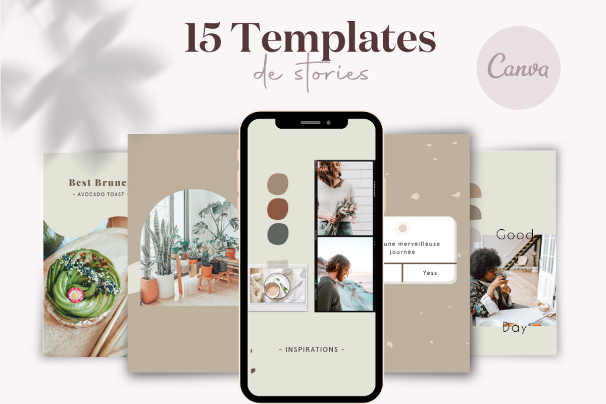 15 Instagram Stories Templates Canva, a Social Media Template by creative-kits (Photo 1 of 6)